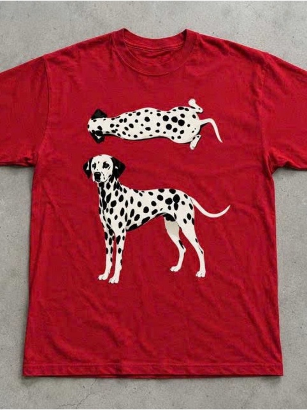 Red Dalmatian Graphic Dog T-Shirt - Unbranded